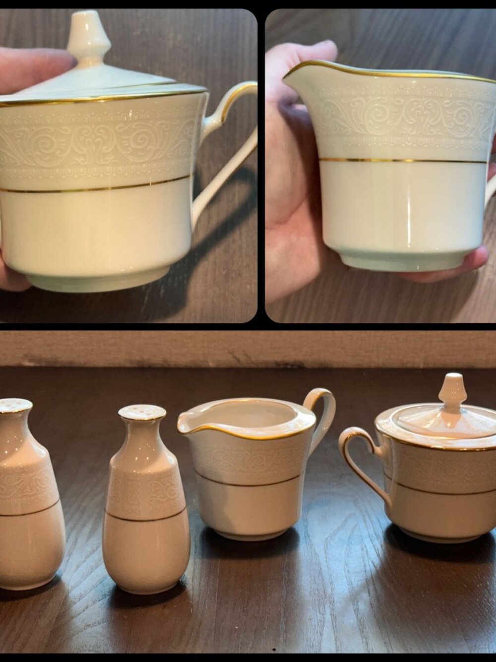 Noritake Tulane #7562 Ivory China Salt/Pepper, Sugar/Creamer Bowl